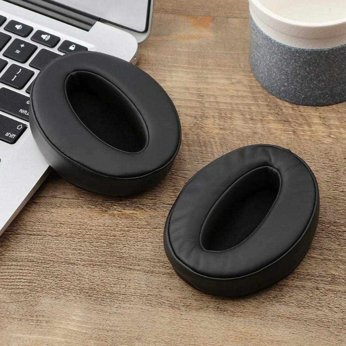 Schwarze Kunstleder-Ohrpolster für Sennheiser HD4-Serie