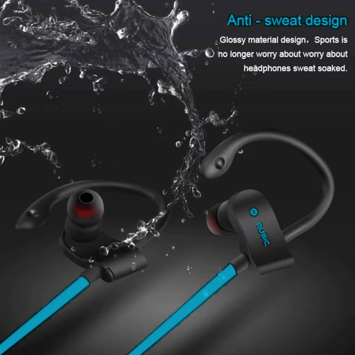 Blauer OB-01 Bluetooth Sport-In-Ear-Kopfhörer mit Ohrbügel
