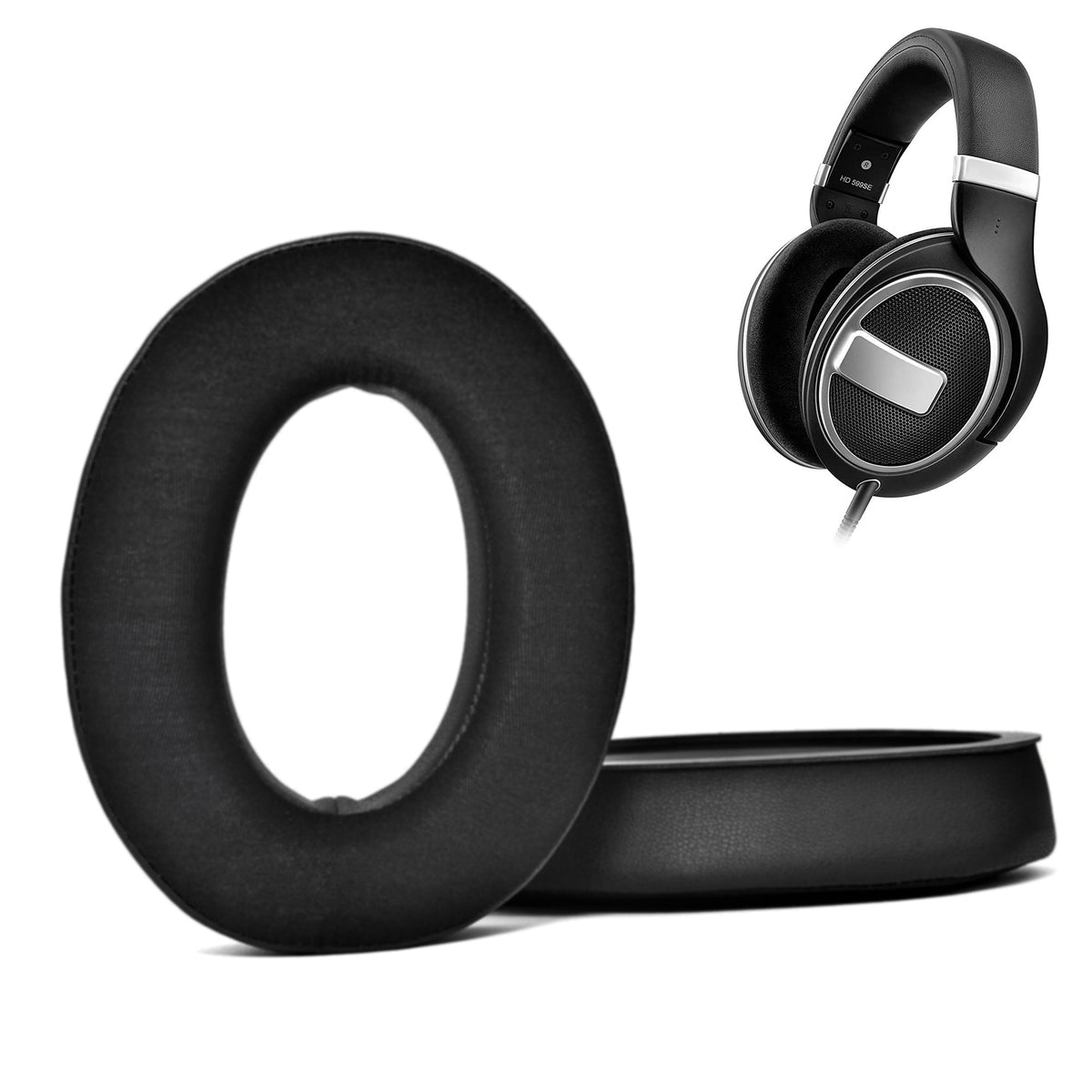 Schwarze Kunstleder-Ohrpolster für Sennheiser HD559 bis HD599