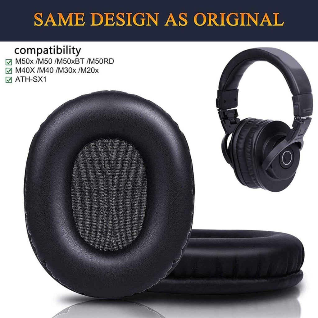 Schwarze Ohrpolster für Audio-Technica ATH-M50x und M40x