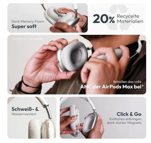 Ohrpolster für Apple AirPods Max Ersatzpolster Space Grau - Silber - Ear PAds