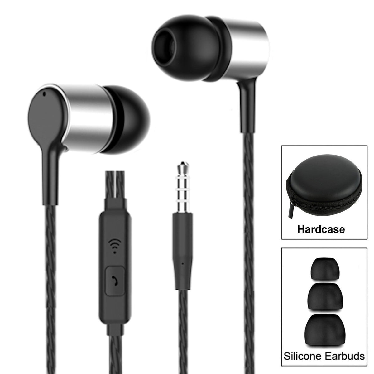 3K S24 In-Ear-Kopfhörer mit Mikrofon und PU-Tasche