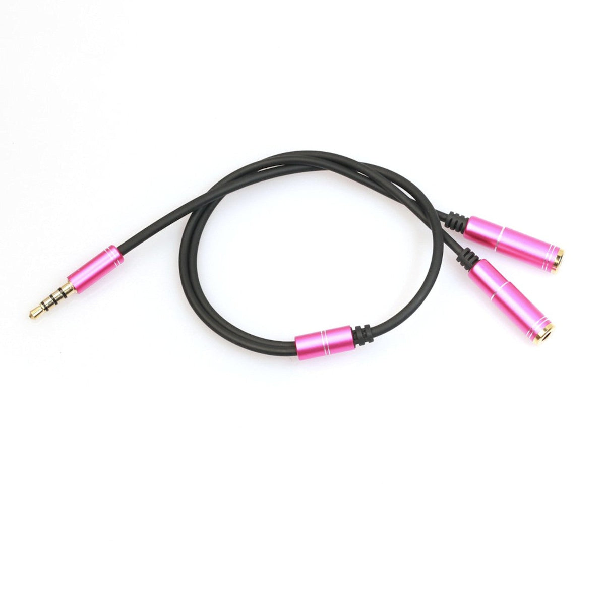 Roter 3,5-mm-Kopfhörer-Splitter auf zwei Buchsen