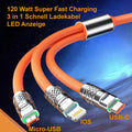 Oranges 1,2-m-3-in-1-Ladekabel mit USB-C Micro-USB und 6-Pin