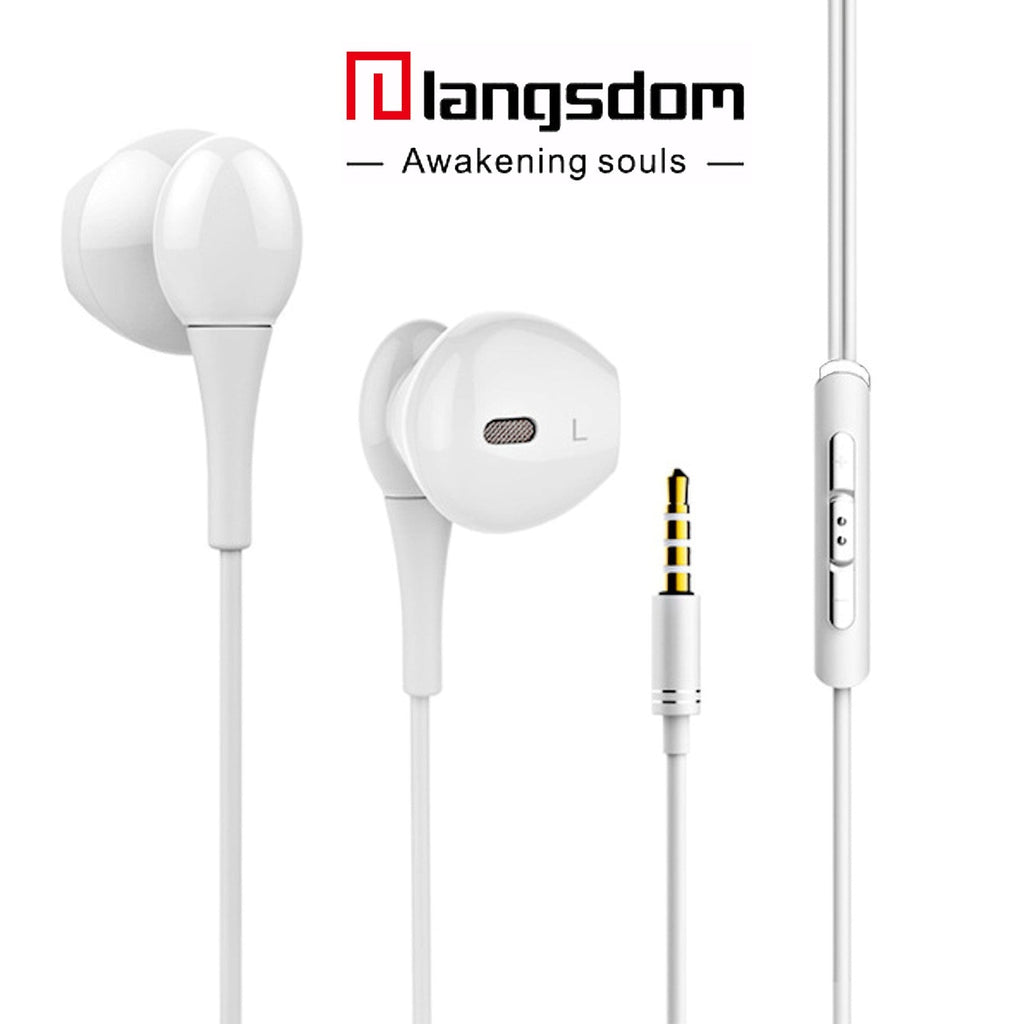 Weißes Langsdom E5 Metall In-Ear-Headset