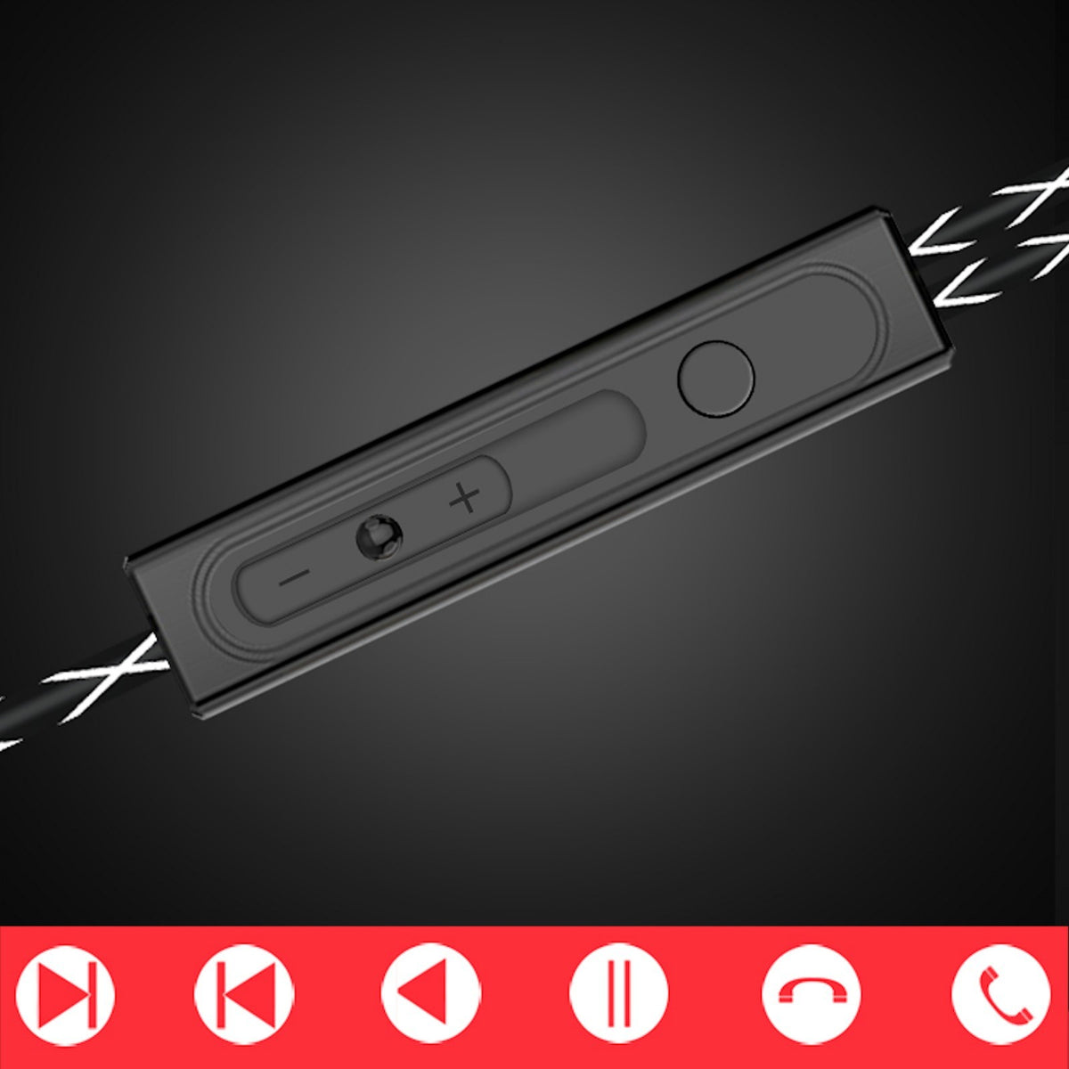 3K V12 In-Ear-Kopfhörer mit Mikrofon und PU-Tasche