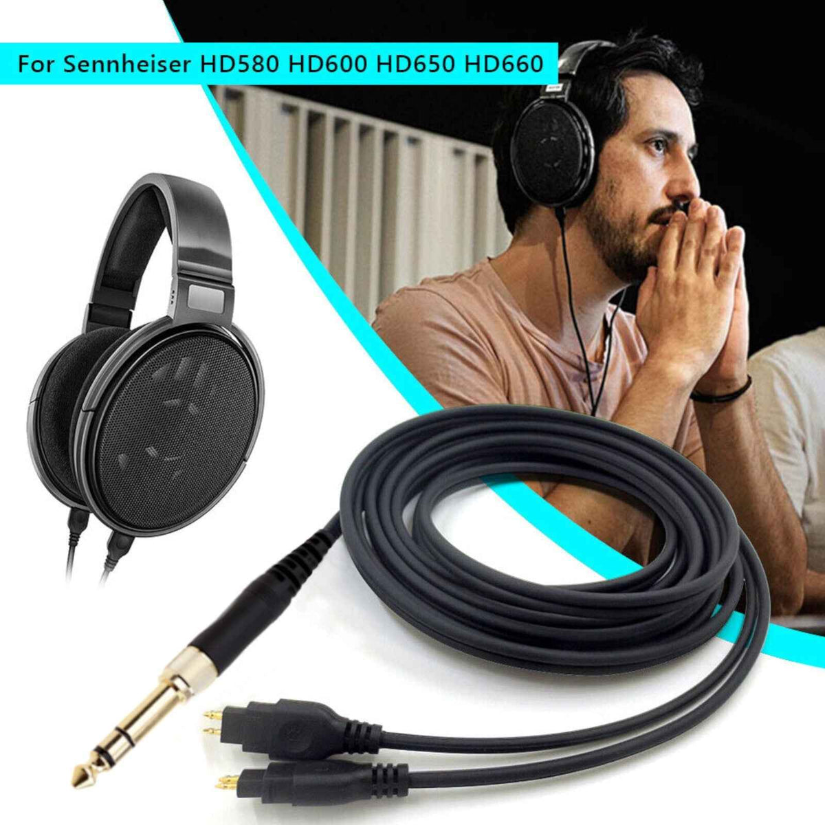 3 m Premium Ersatzkabel für Sennheiser HD600 und HD650