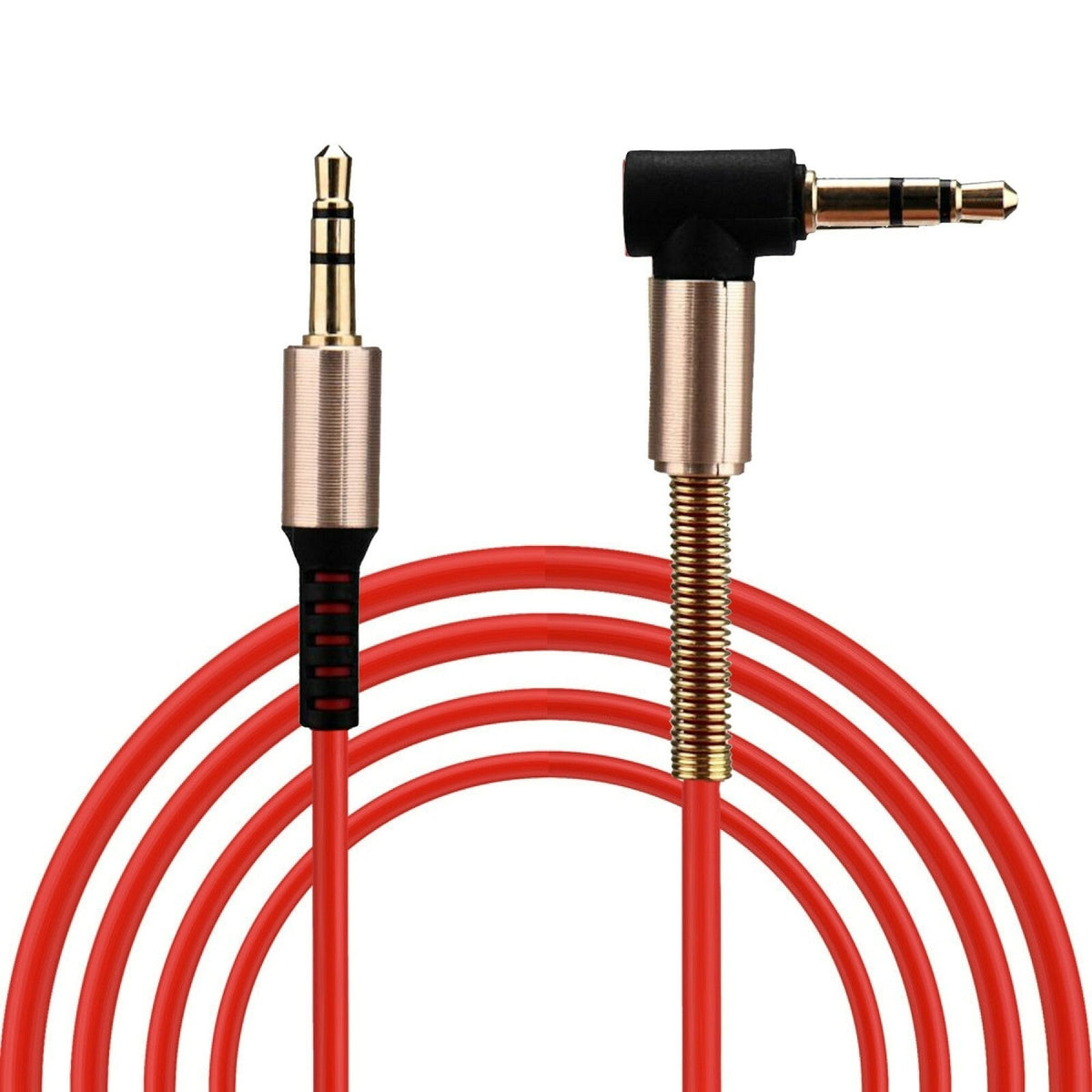 Rotes 1 m AUX-Kabel mit Winkelstecker