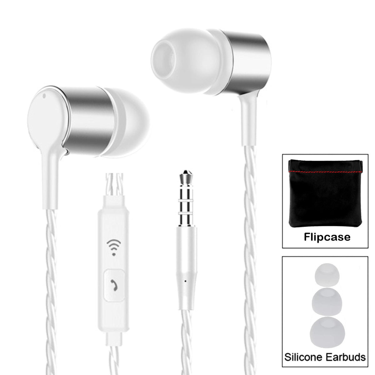 3K S24 In-Ear-Kopfhörer mit Mikrofon und PU-Tasche