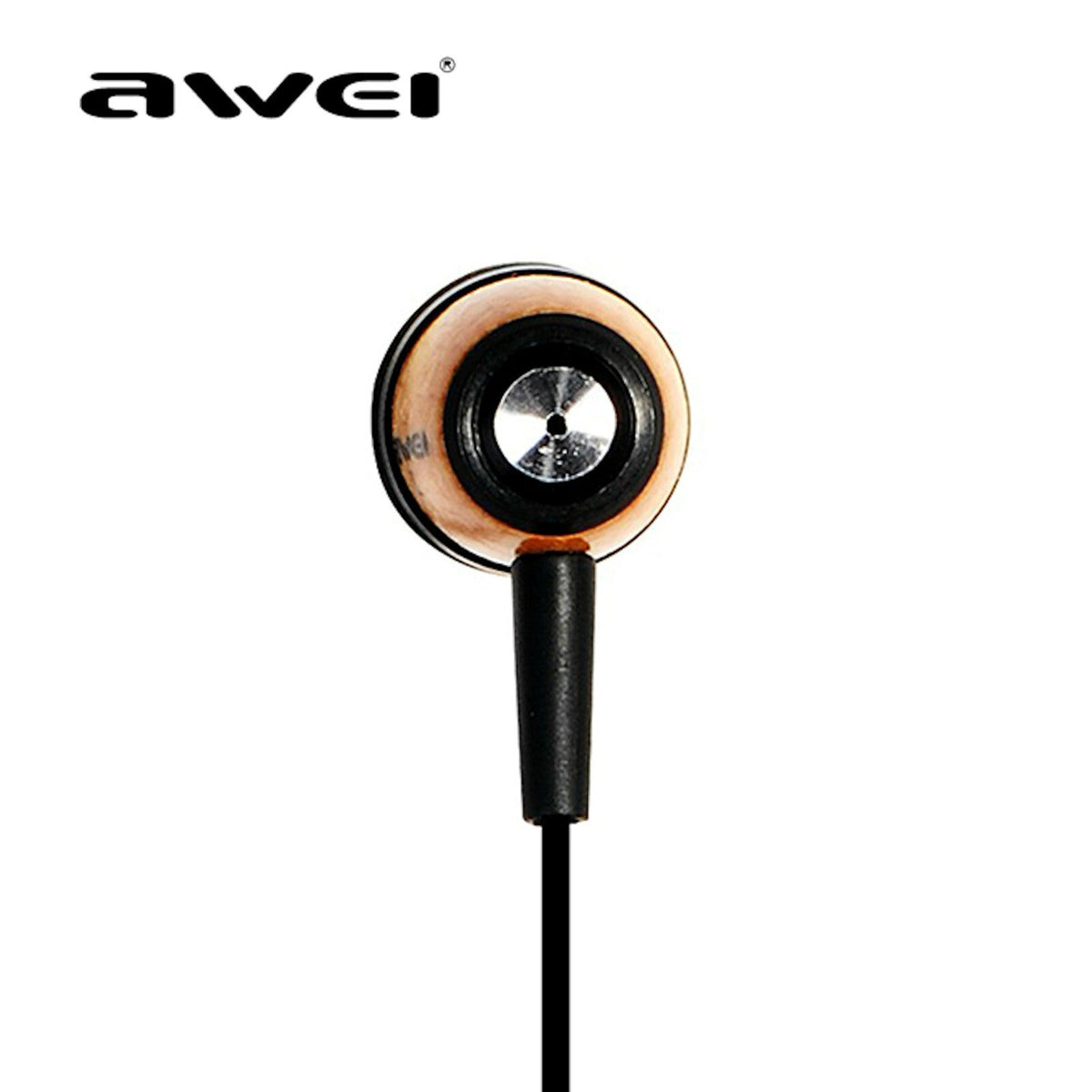 Hellbraune AWEI ES-Q9 Holz In-Ear-Kopfhörer