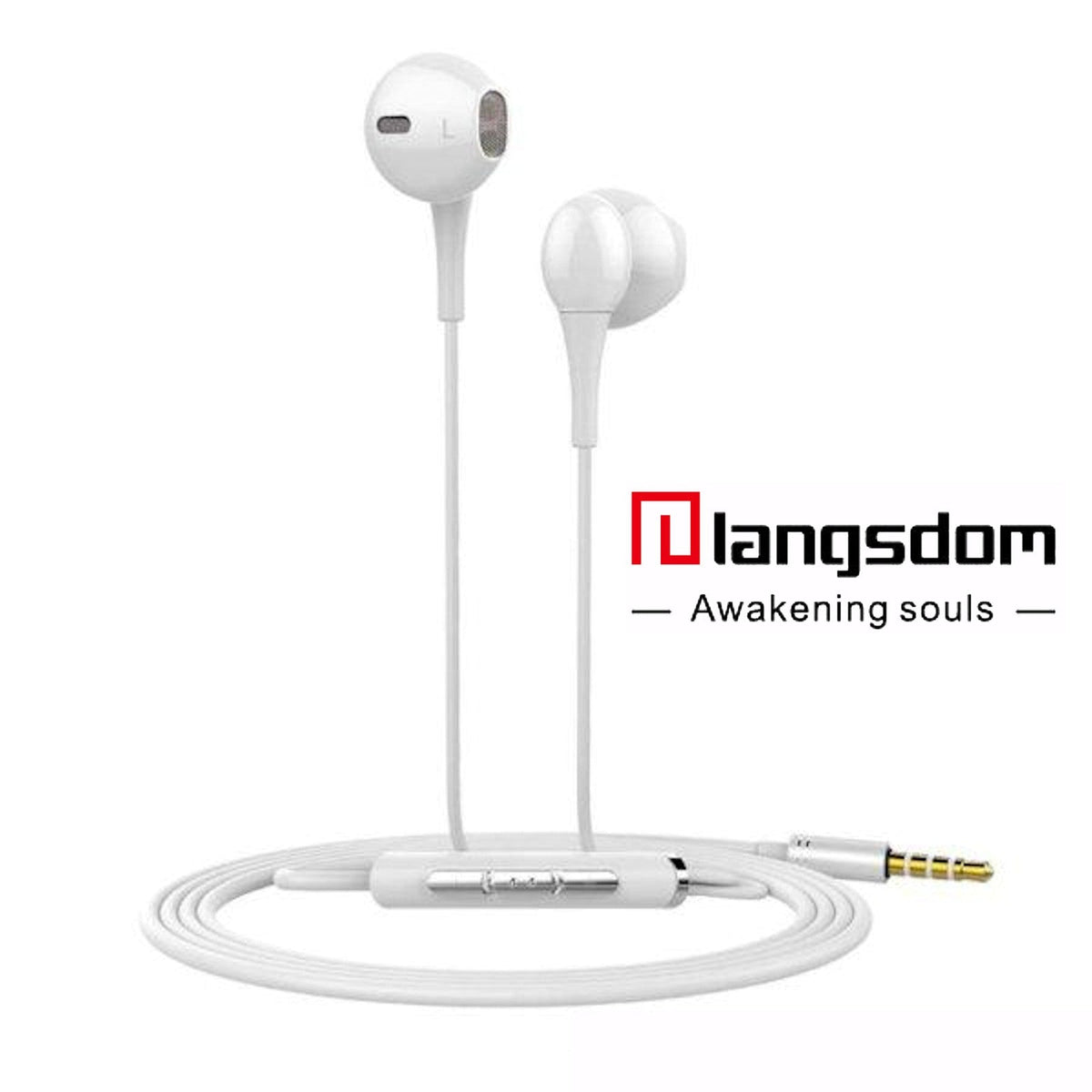 Weißes Langsdom E5 Metall In-Ear-Headset
