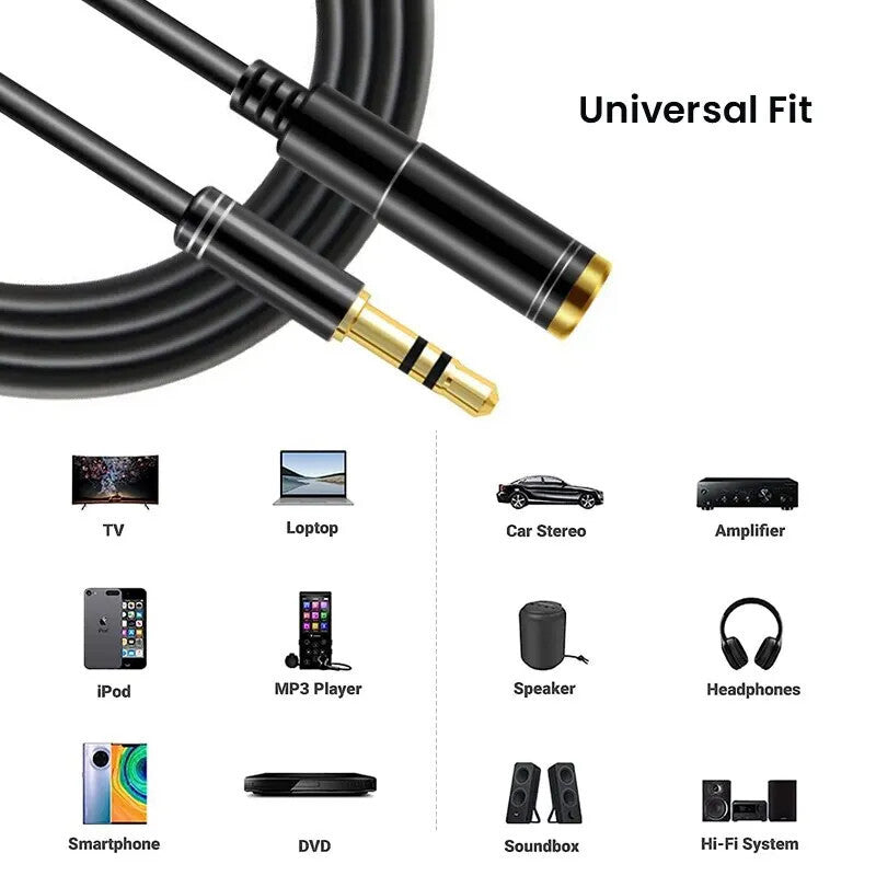 Schwarze 1 m 4-polige Headset-Verlängerung