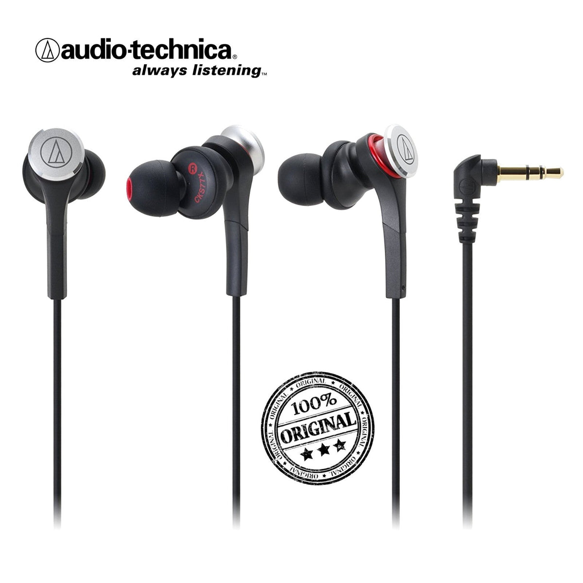 Schwarze Audio-Technica ATH-CKS77X Solid-Bass In-Ear-Kopfhörer
