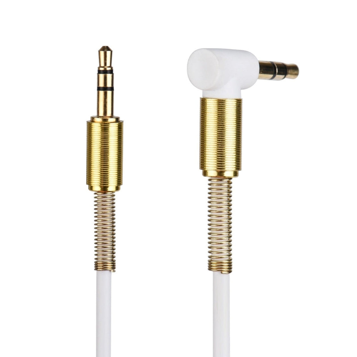 Weiß-goldenes 1 m AUX-Kabel mit Winkelstecker