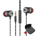 3K V12 In-Ear-Kopfhörer mit Mikrofon und PU-Tasche