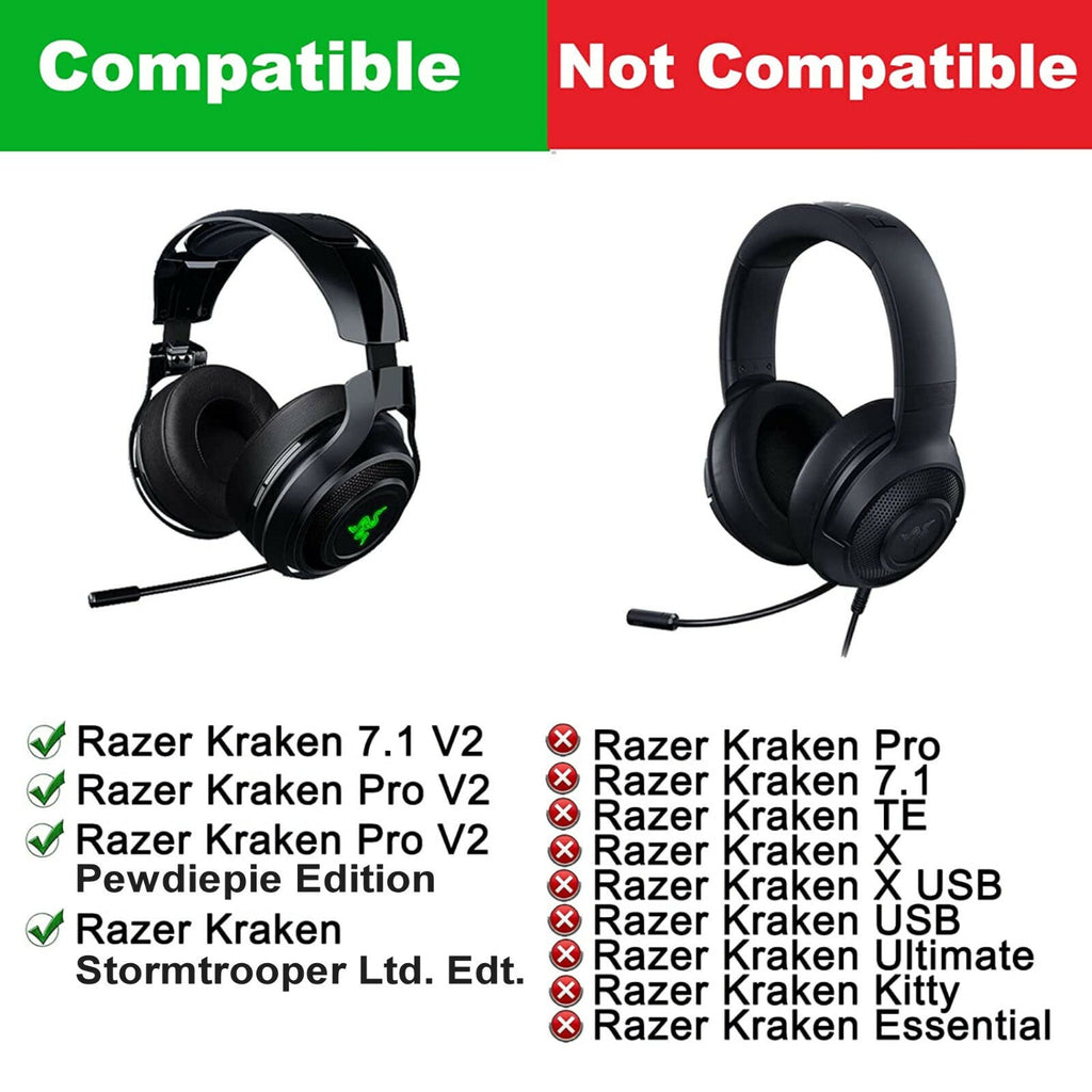 Schwarz-grüne Ohrpolster für Razer Kraken Pro 7.1 V2