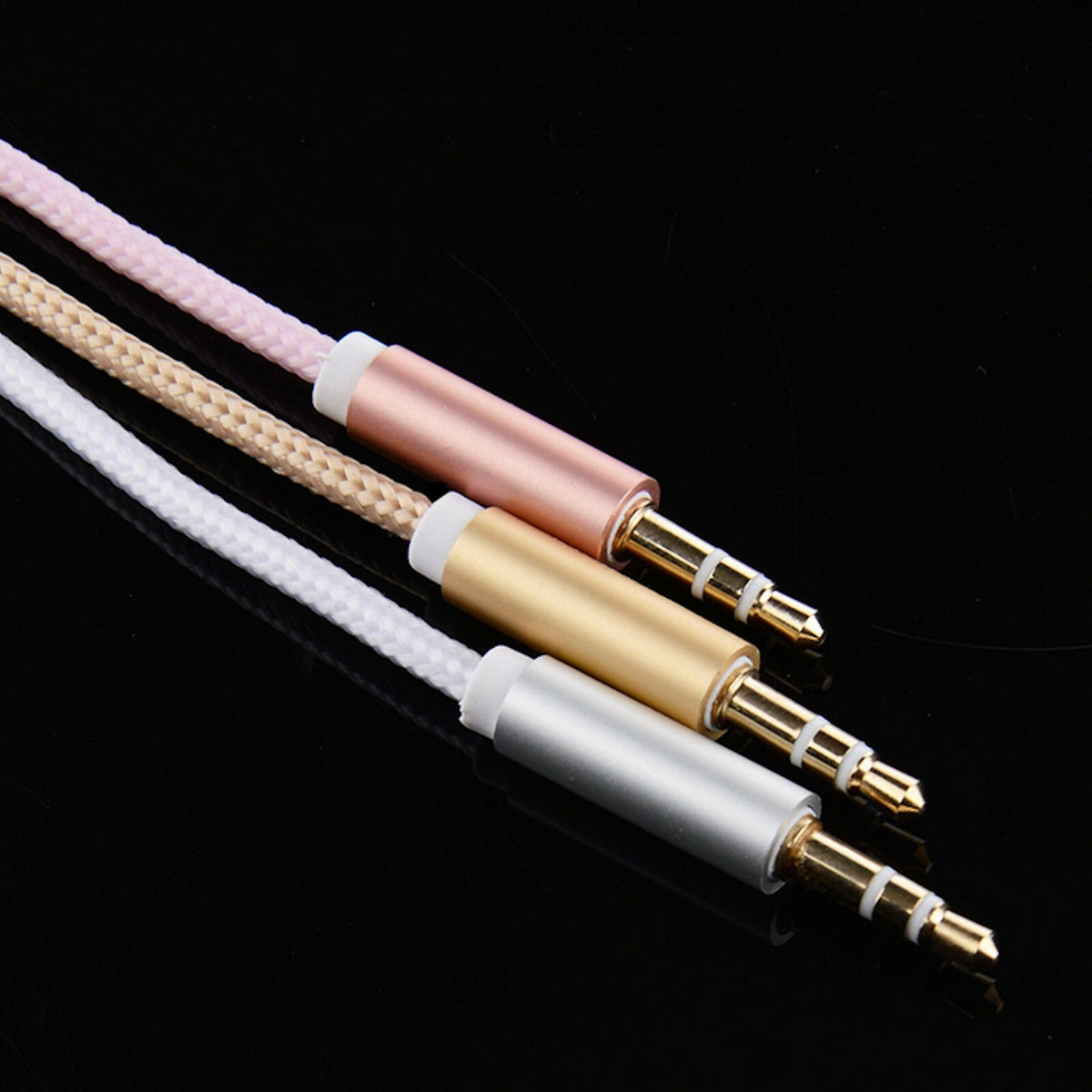 VPB 1 m Nylon AUX-Kabel mit 3,5-mm-Steckern