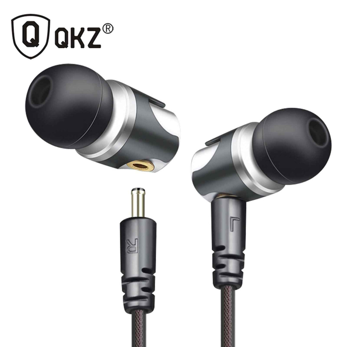 Super Bass High-End In Ear Kopfhörer QKZ DM4 Silber Ohrhörer austauschbare Kabel