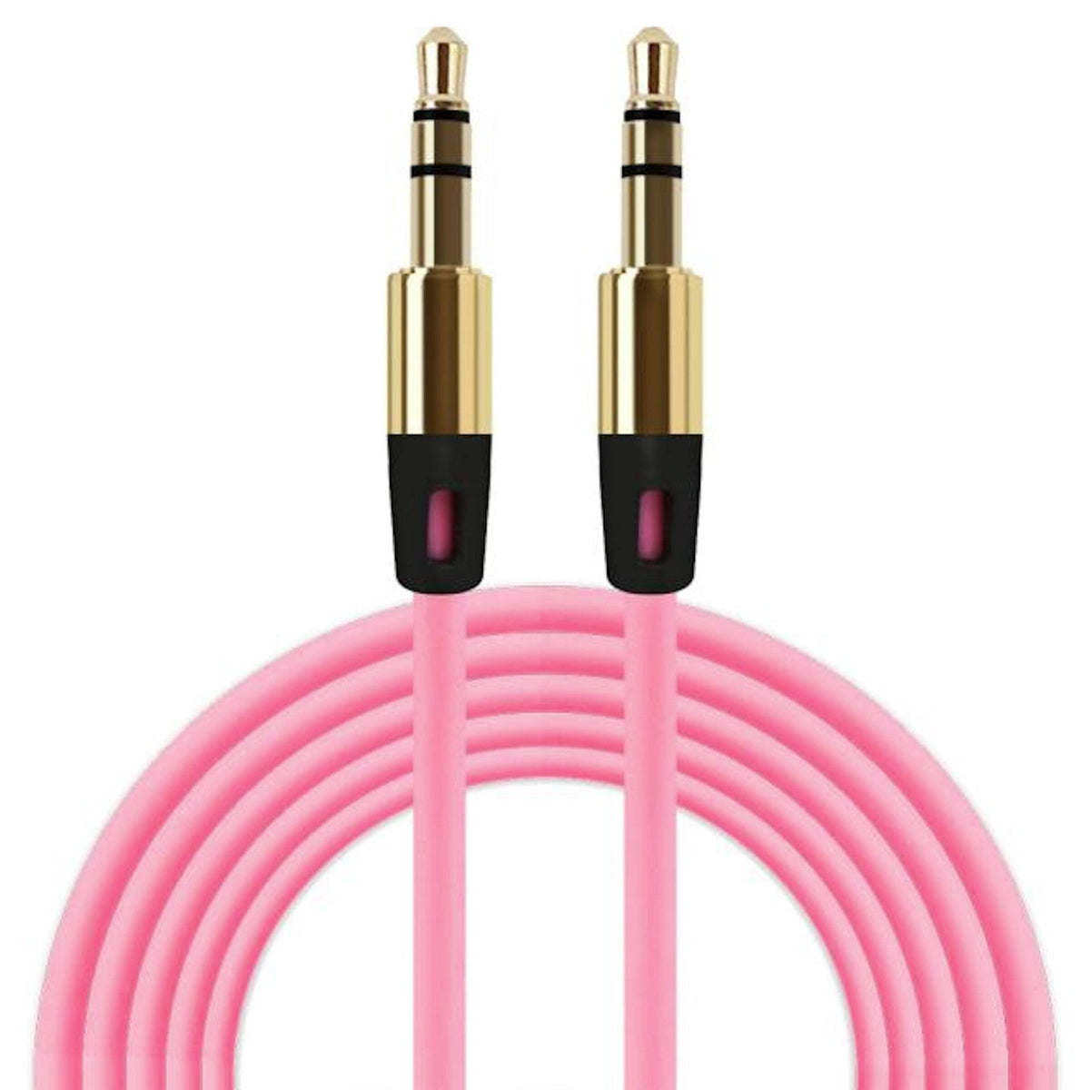 Rosafarbenes 1 m AUX-Kabel mit zwei 3,5-mm-Steckern