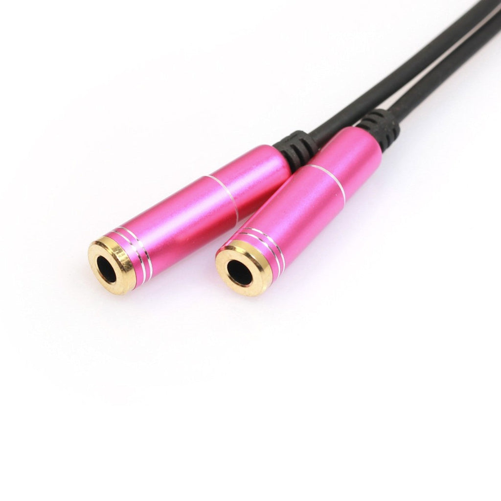 Roter 3,5-mm-Kopfhörer-Splitter auf zwei Buchsen