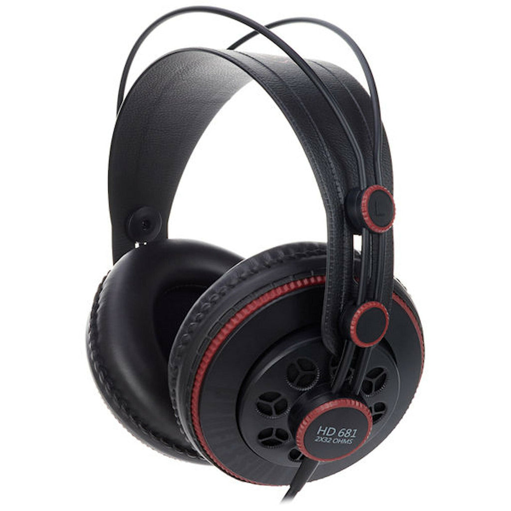 Schwarz-rote Superlux HD681 Studio-Kopfhörer