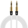 Weißes 1 m AUX-Kabel mit zwei 3,5-mm-Steckern