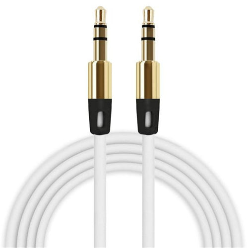 Weißes 1 m AUX-Kabel mit zwei 3,5-mm-Steckern
