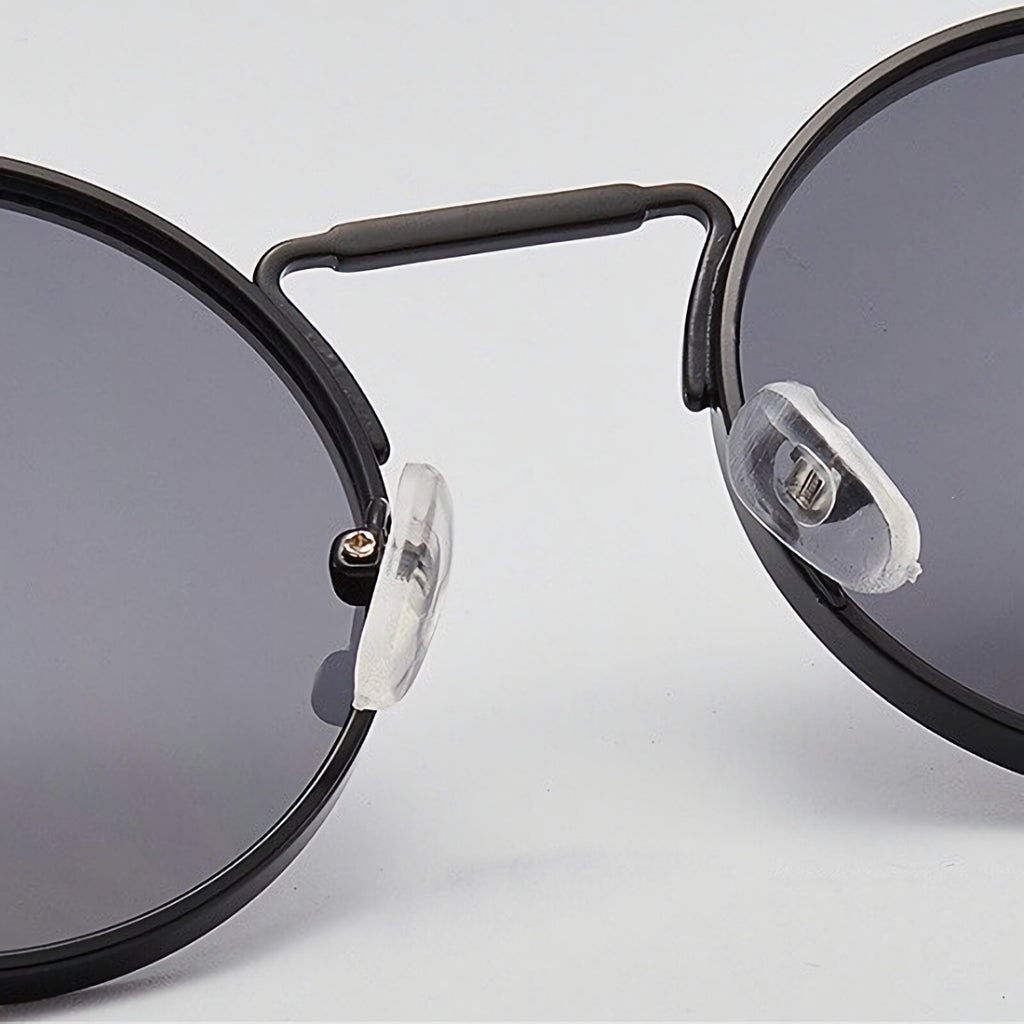 Runde schwarze Steampunk-Sonnenbrille im Lennon-Stil