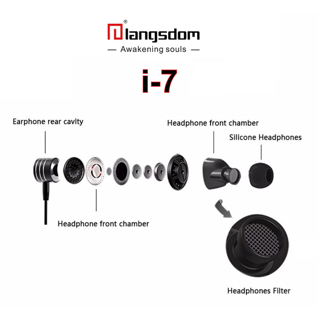 Langsdom i-7 Metall-In-Ear-Headset