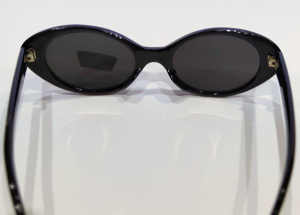 Schwarze Cat-Eye-Sonnenbrille mit Strass