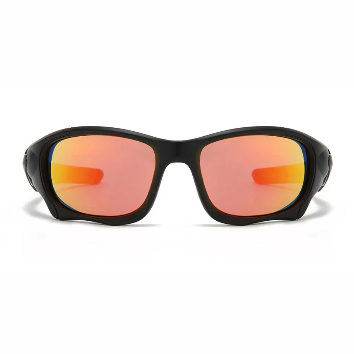 Schwarz-rote Sport-Sonnenbrille aus Polycarbonat