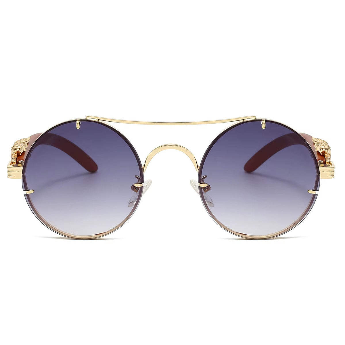 Goldene Vintage Designer-Sonnenbrille im Leoparden-Look