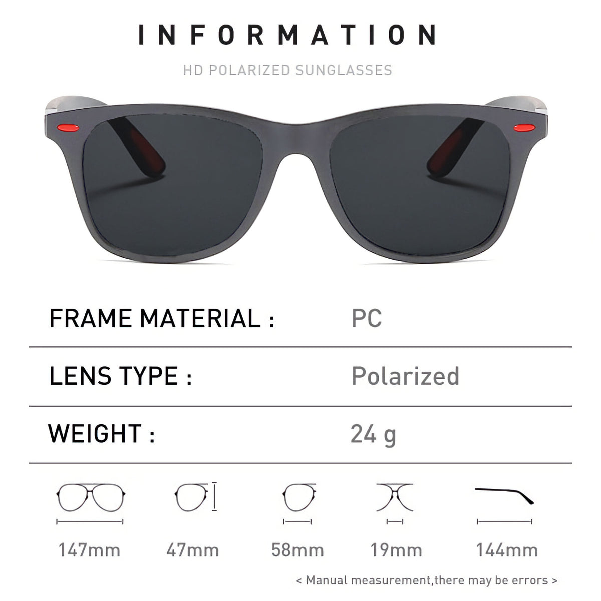 Grau-rote polarisierte Sonnenbrille