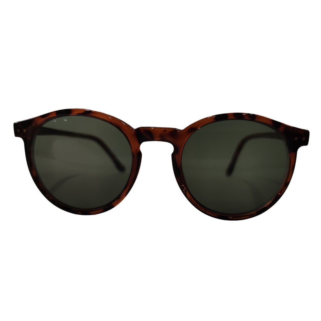 Braune Damen-Sonnenbrille im Tigerlook mit grauen Gläsern