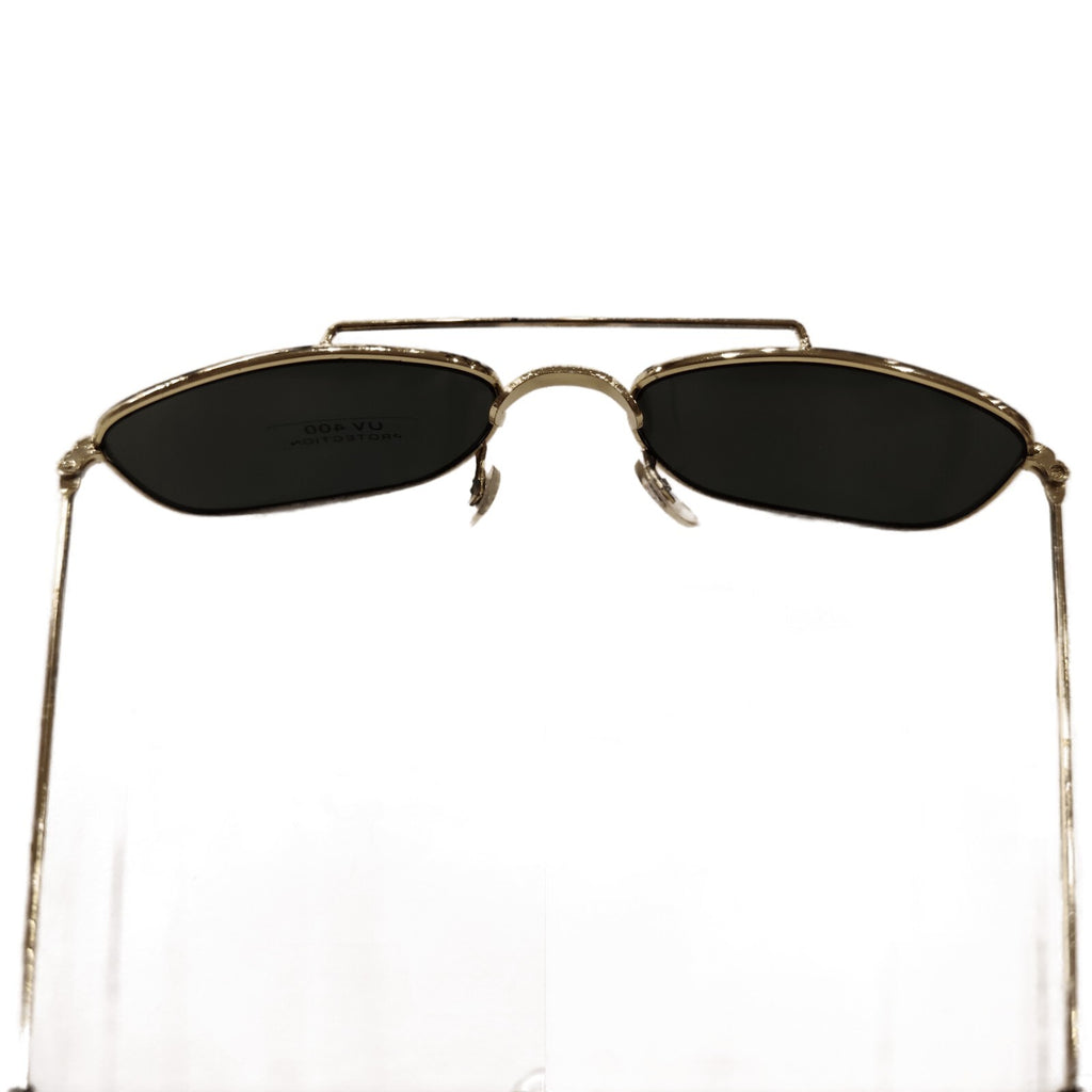 Gold-schwarze Piloten-Sonnenbrille im Porsche-Stil
