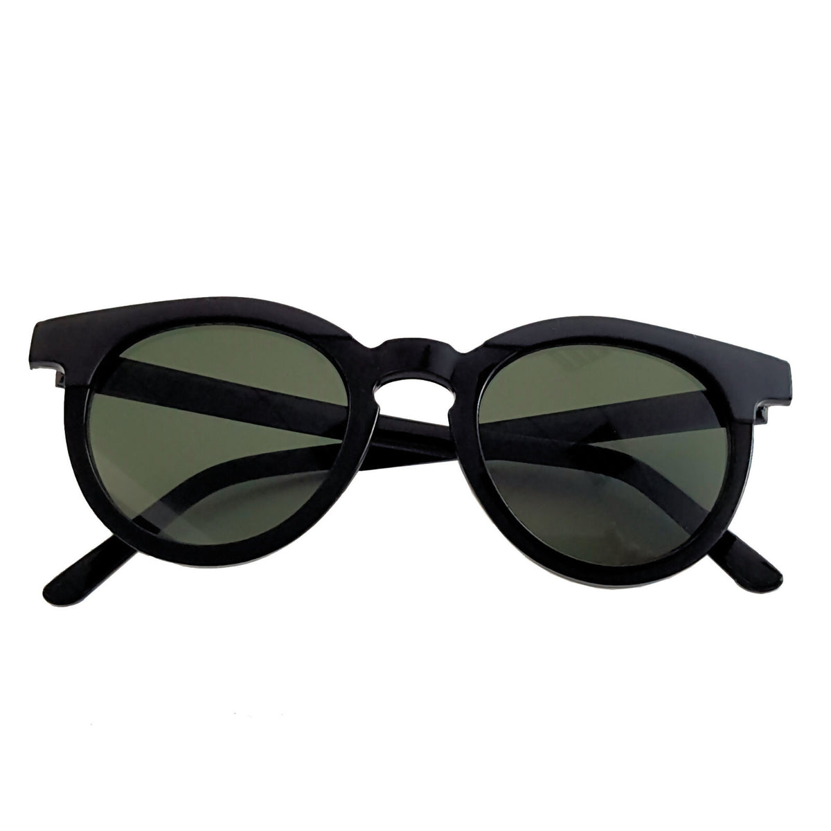 Schwarze Cat-Eye-Sonnenbrille matt und glänzend