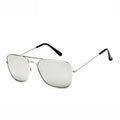 Silberne verspiegelte Piloten-Sonnenbrille