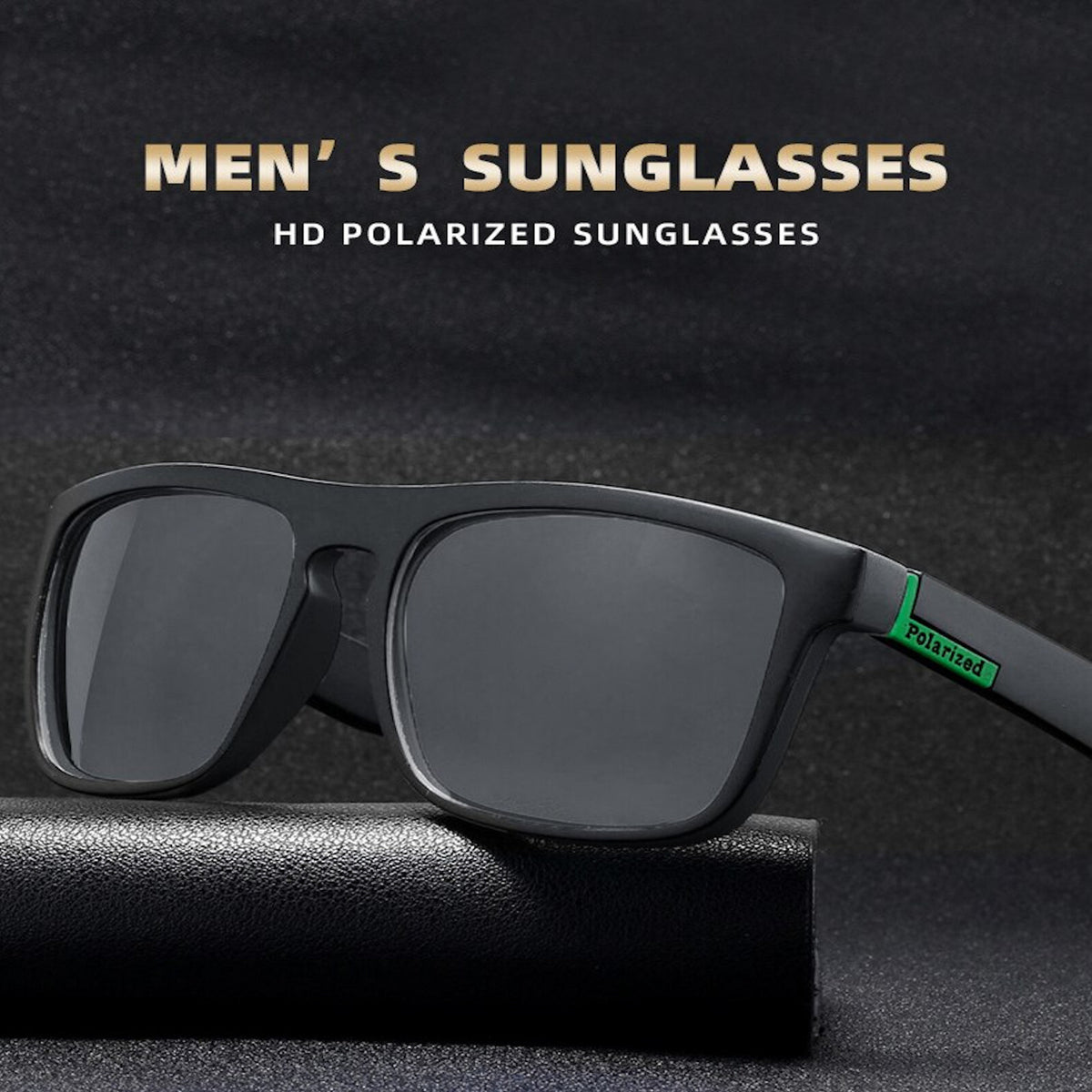 Schwarz-grüne polarisierte Sonnenbrille