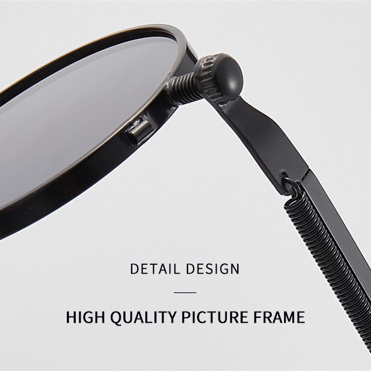 Runde schwarze Steampunk-Sonnenbrille im Lennon-Stil