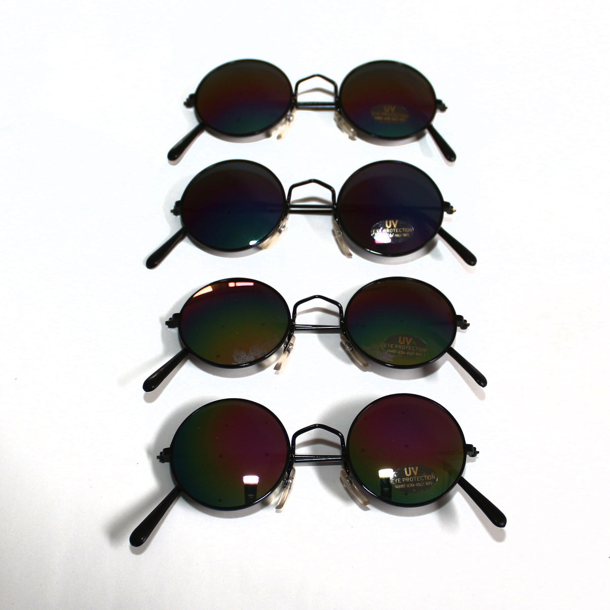 Runde schwarze Steampunk-Sonnenbrille verspiegelt