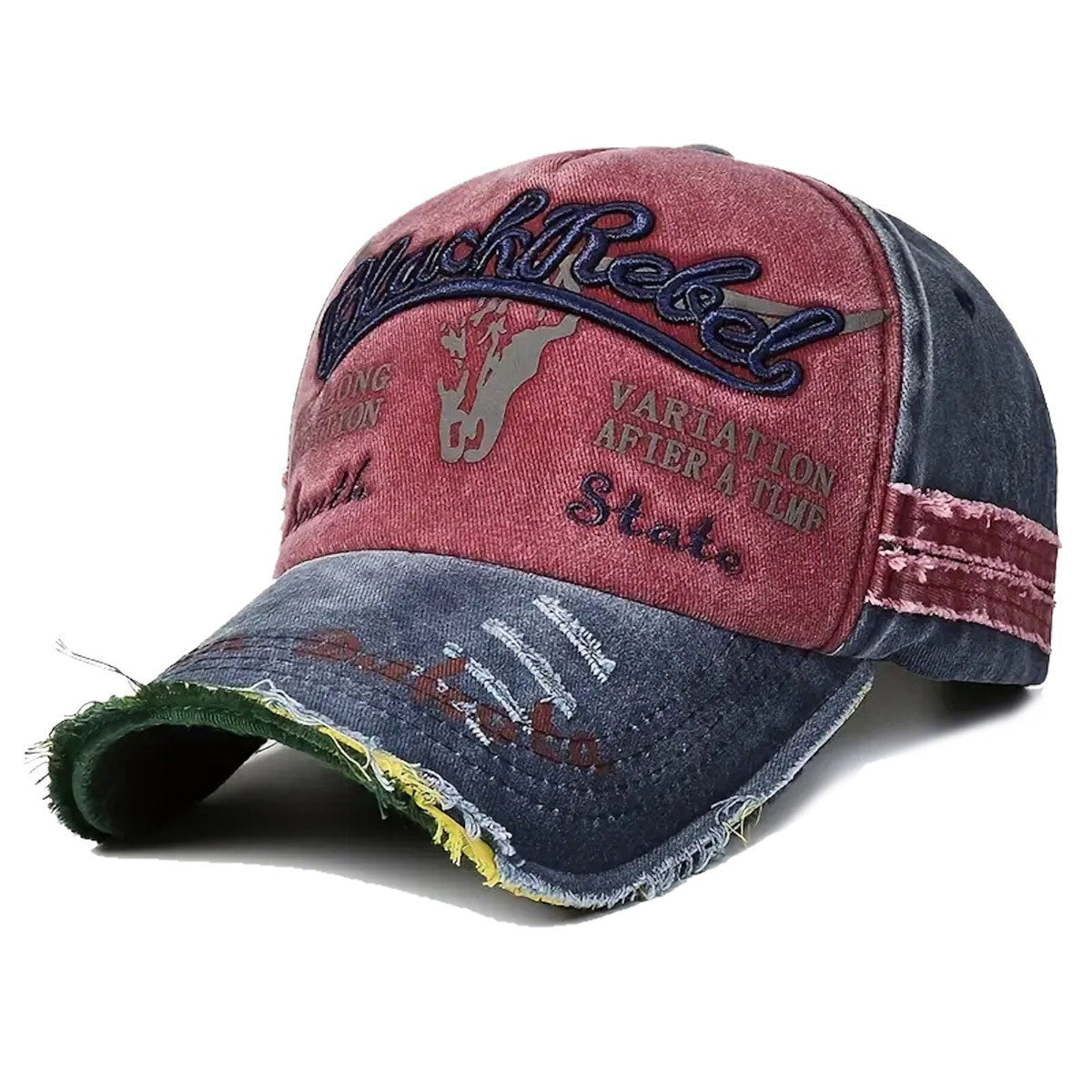 Rot-blaue Black Rebel Vintage-Basecap