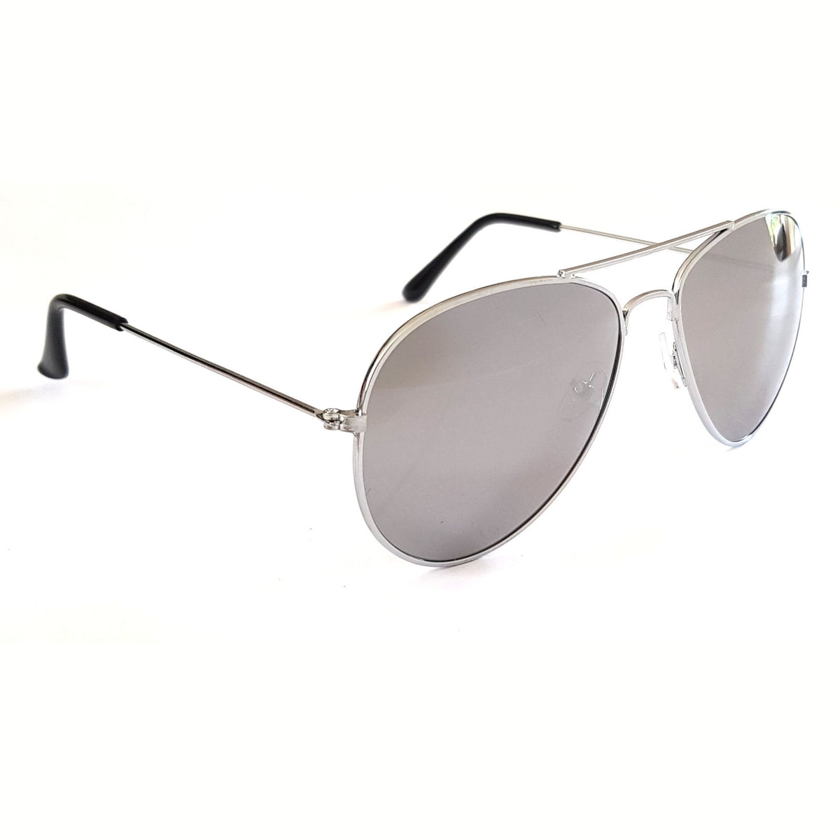 Silberne verspiegelte Piloten-Sonnenbrille