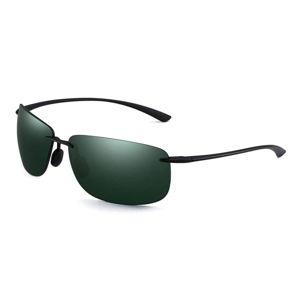 Rahmenlose Matrix-Sportbrille mit schwarz-grünen G15-Gläsern