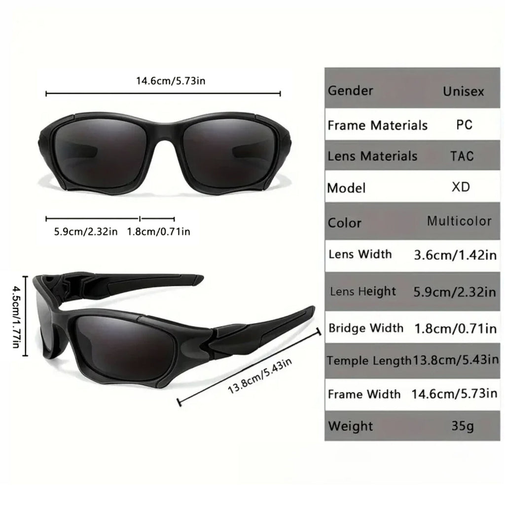 Schwarz-blaue Sport-Sonnenbrille aus Polycarbonat
