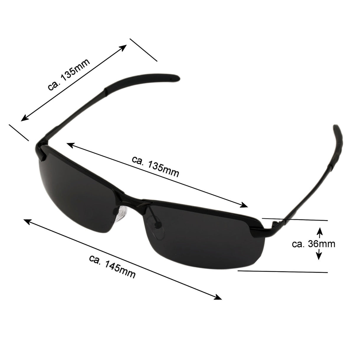 Schwarze Matrix-Sonnenbrille mit Farbwechsel