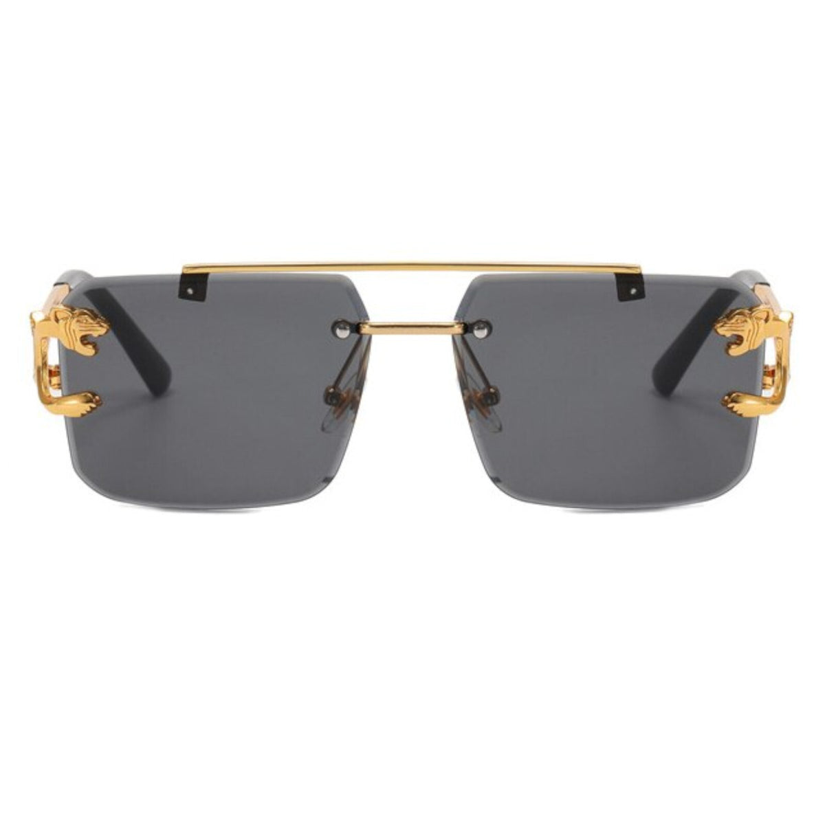 Schwarz-goldene Vintage Designer-Sonnenbrille