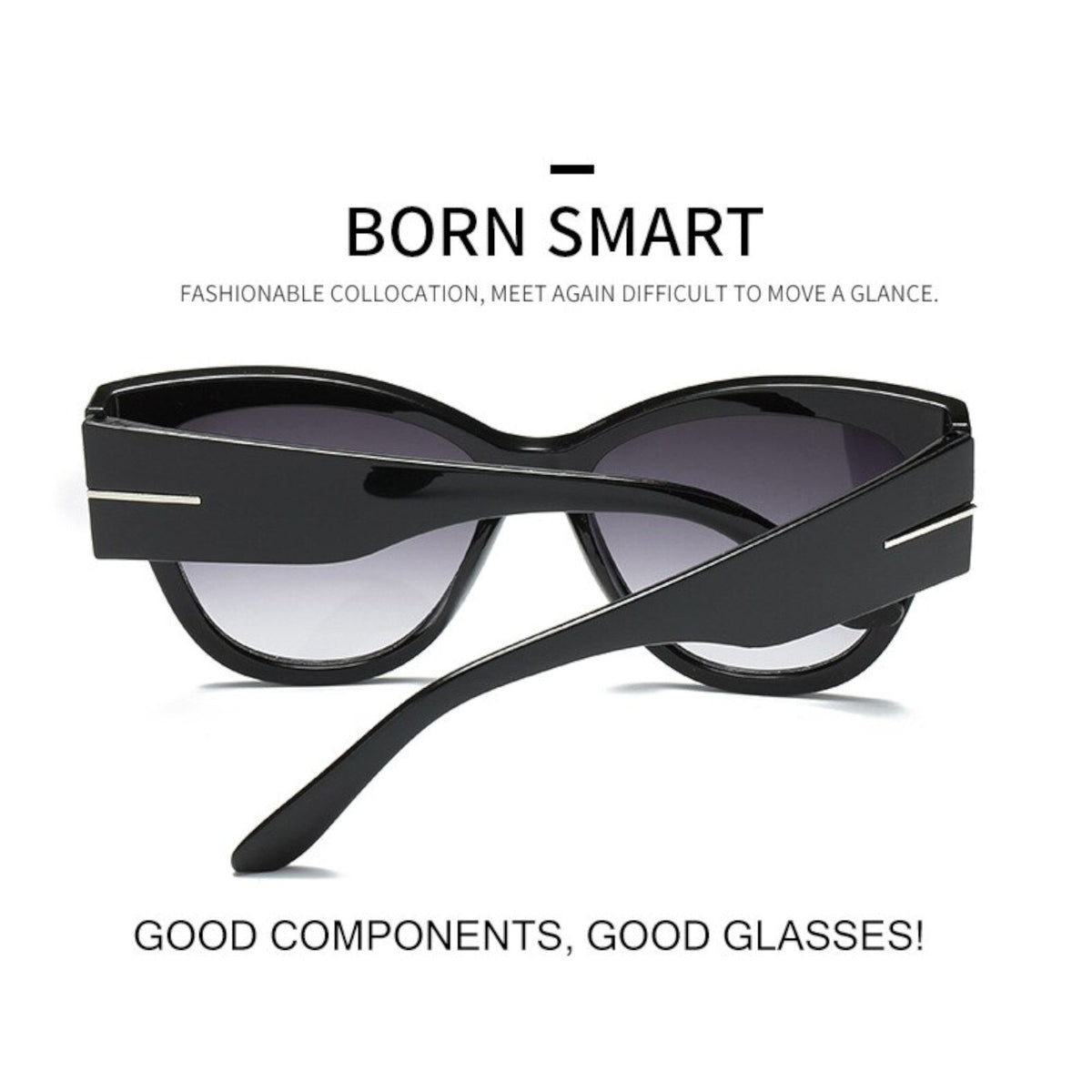 Schwarze Oversized Cat-Eye-Sonnenbrille
