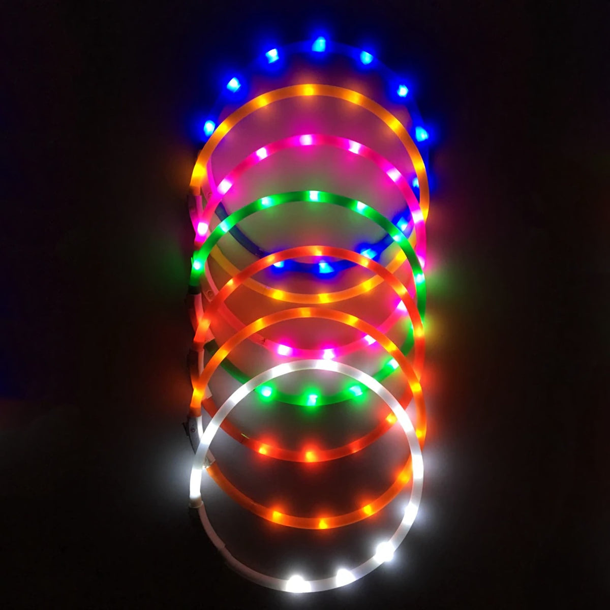 Kürzbares LED-Hundehalsband mit mehreren LEDs