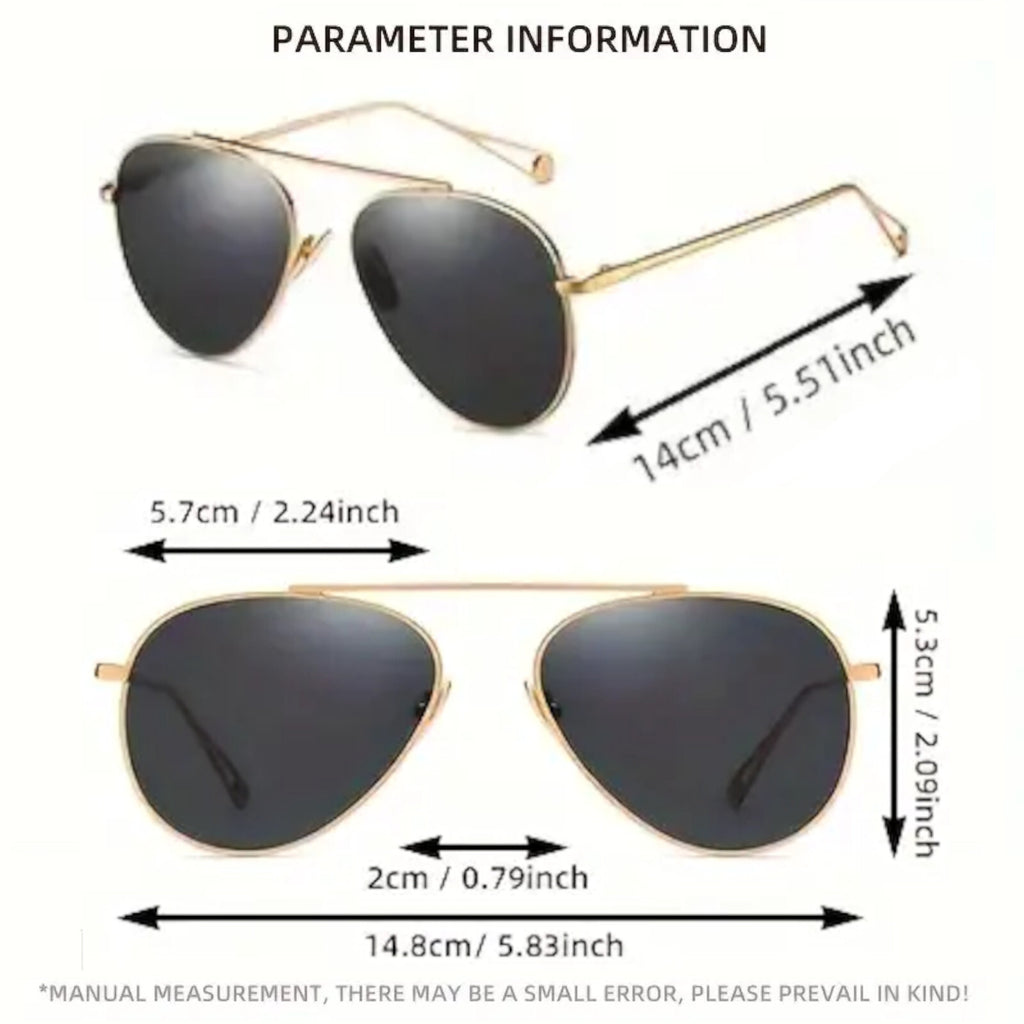Gold-dunkelgraue Piloten-Sonnenbrille