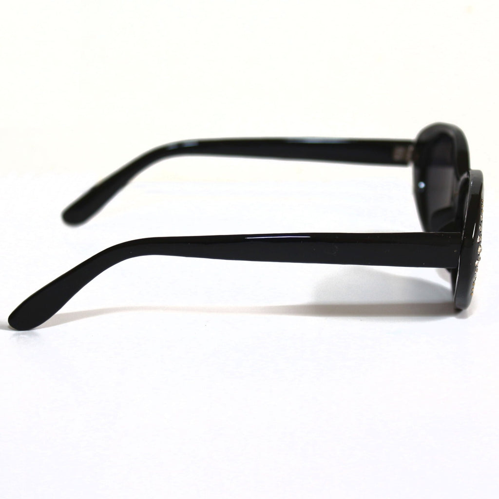 Schwarze Cat-Eye-Sonnenbrille mit Strass